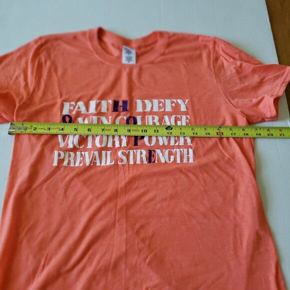 Hope Breast Cancer Awareness Orange Soft Style Short Sleeve T-shirt Medium - Picture 9 of 10